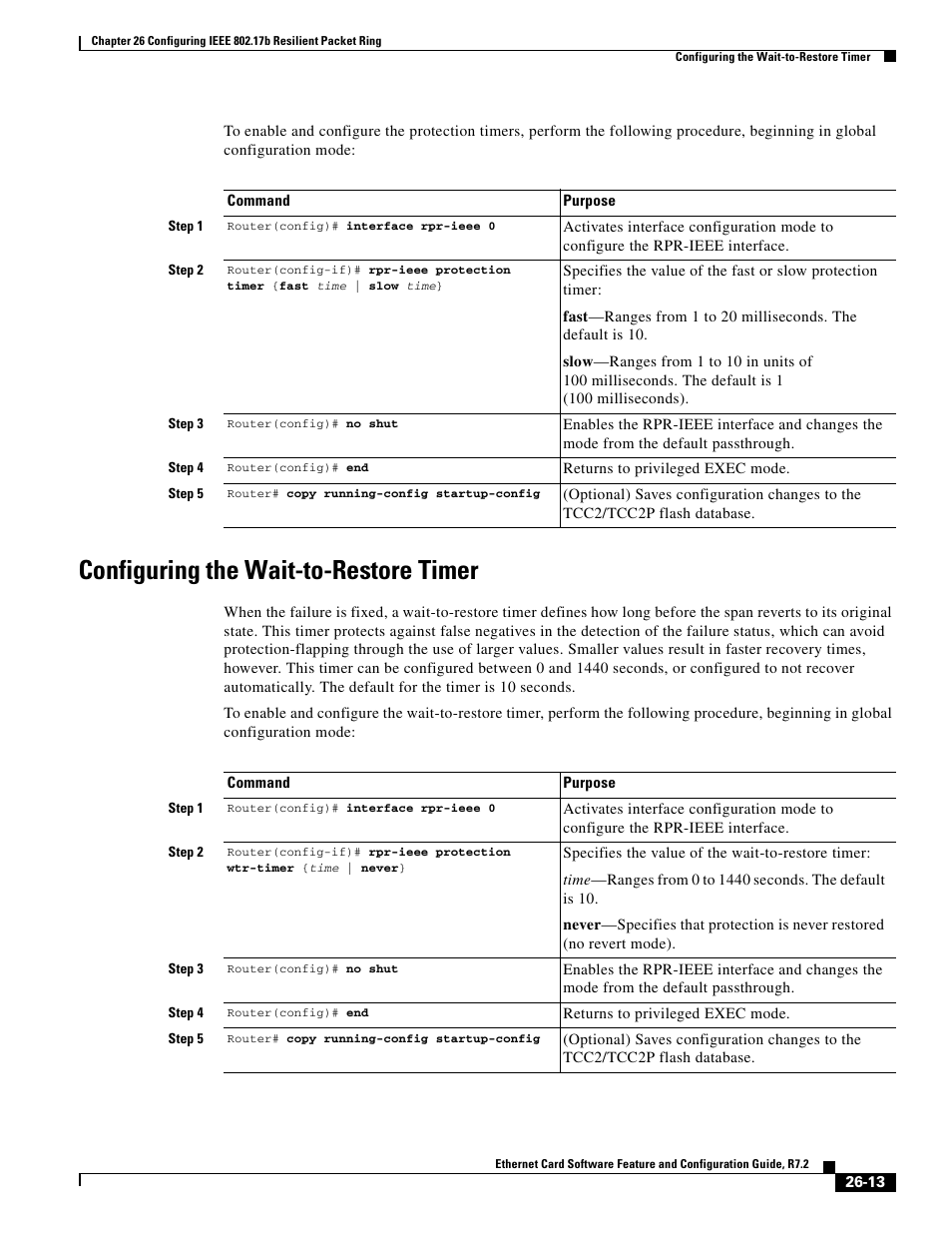 Configuring the wait-to-restore timer | Cisco 15327 User Manual | Page 445 / 584