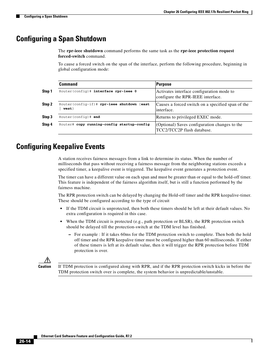 Configuring a span shutdown, Configuring keepalive events | Cisco 15327 User Manual | Page 446 / 584