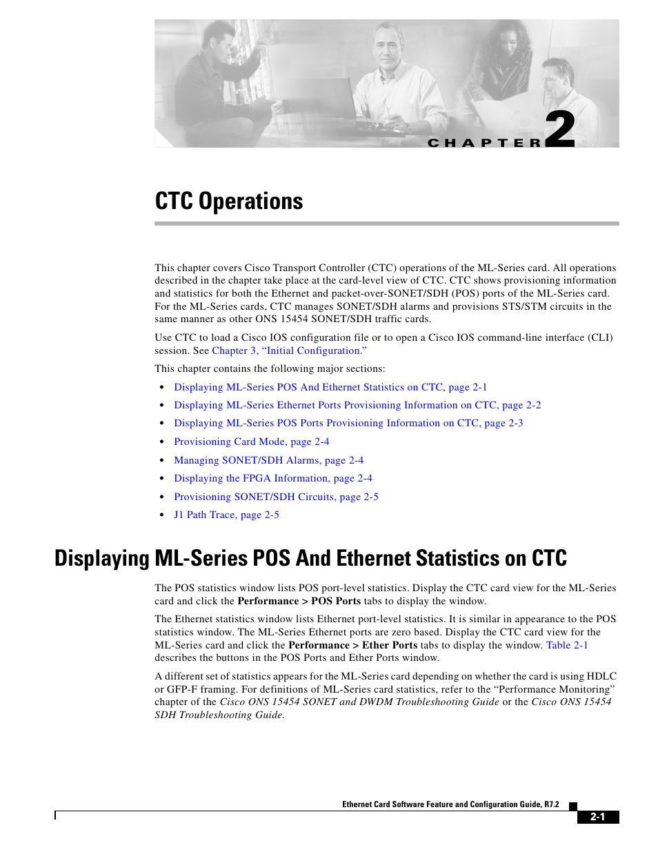 Ctc operations, C h a p t e r, Chapter 2, “ctc operations | Cisco 15327 User Manual | Page 45 / 584