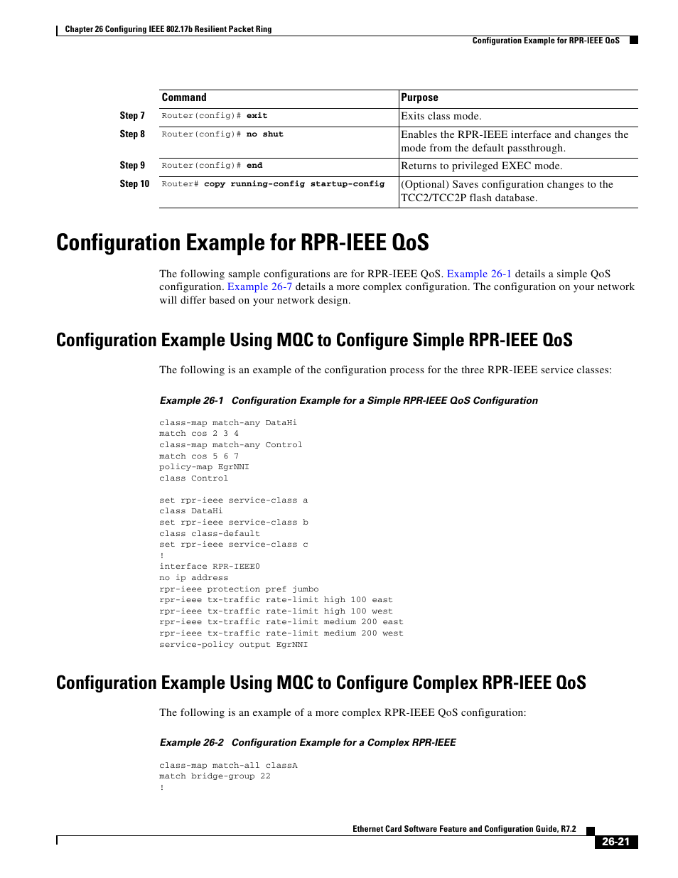 Configuration example for rpr-ieee qos | Cisco 15327 User Manual | Page 453 / 584