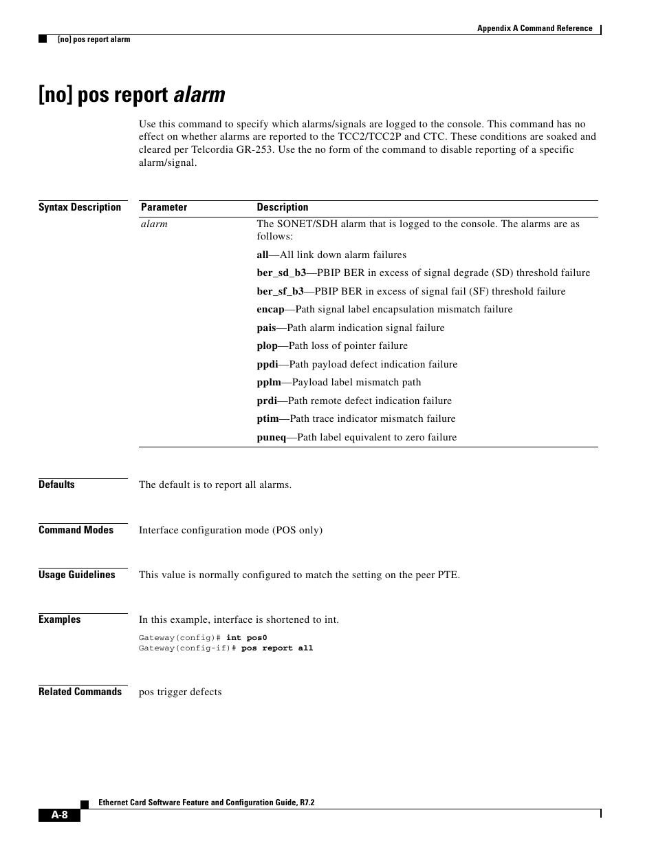 No] pos report alarm | Cisco 15327 User Manual | Page 482 / 584