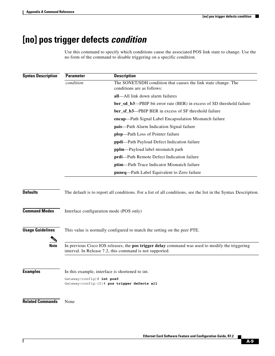 No] pos trigger defects condition | Cisco 15327 User Manual | Page 483 / 584