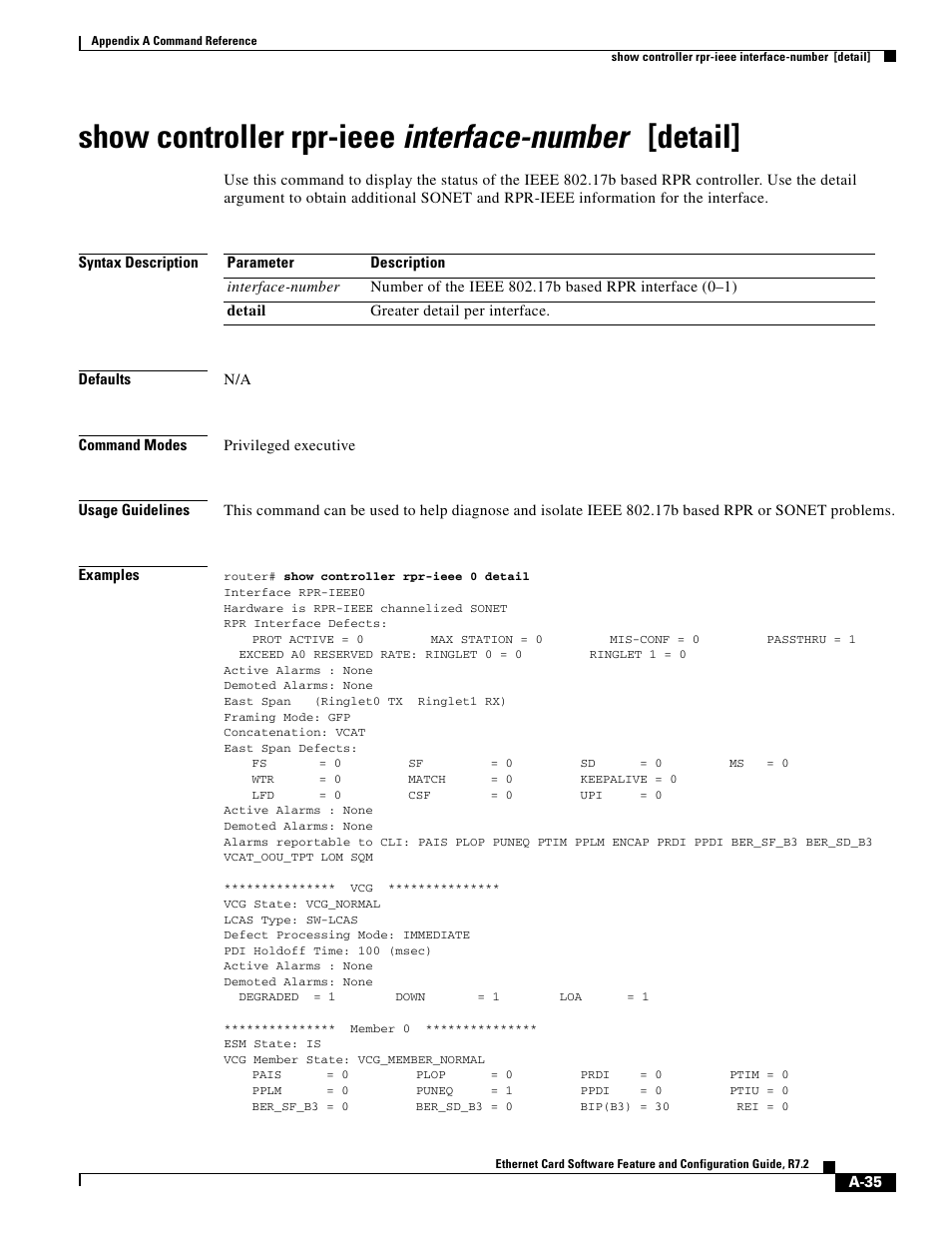 Show controller rpr-ieee interface-number [detail | Cisco 15327 User Manual | Page 509 / 584