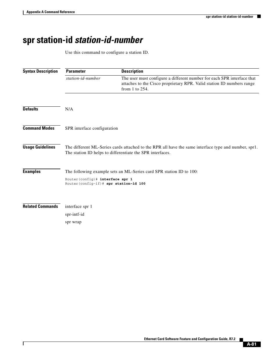 Spr station-id station-id-number | Cisco 15327 User Manual | Page 555 / 584