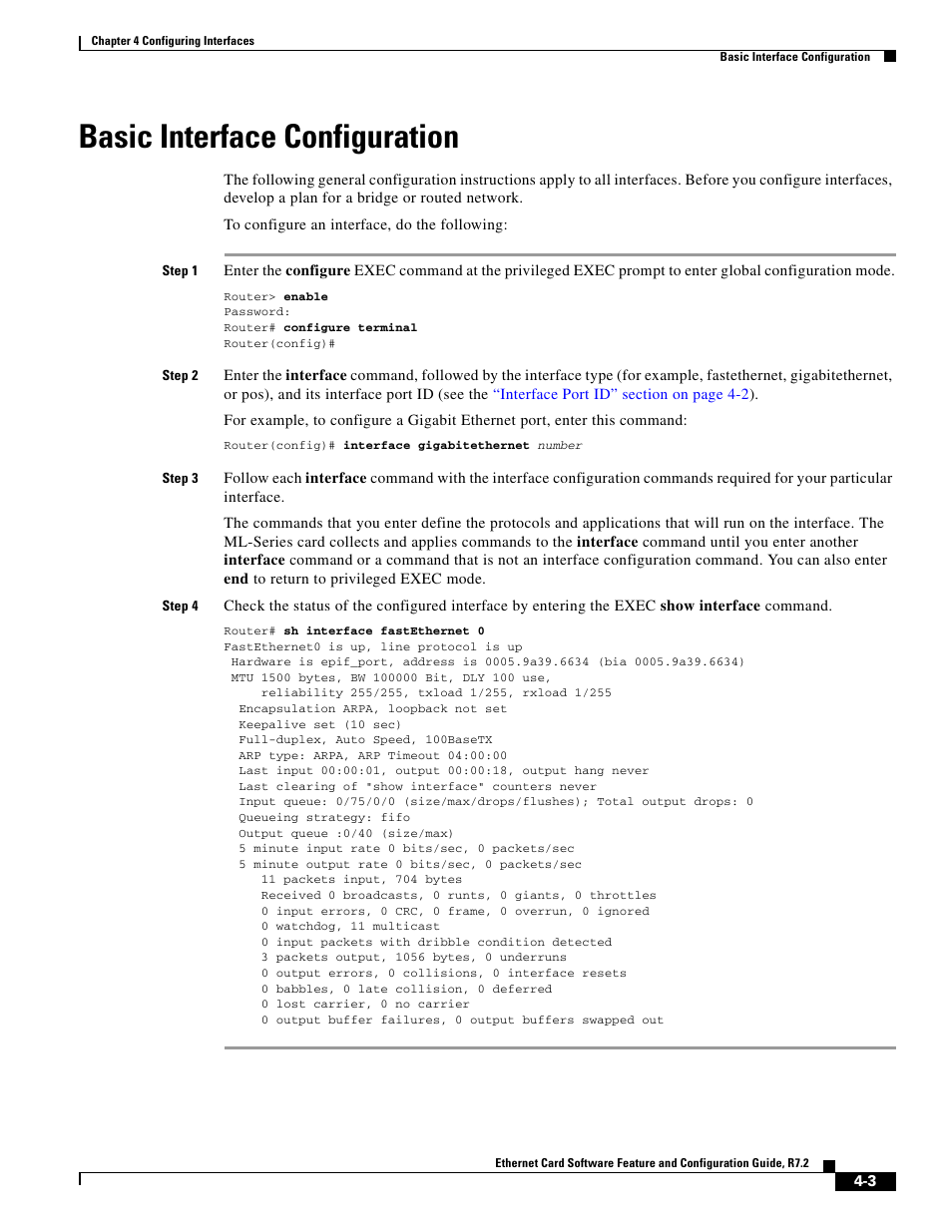 Basic interface configuration | Cisco 15327 User Manual | Page 69 / 584