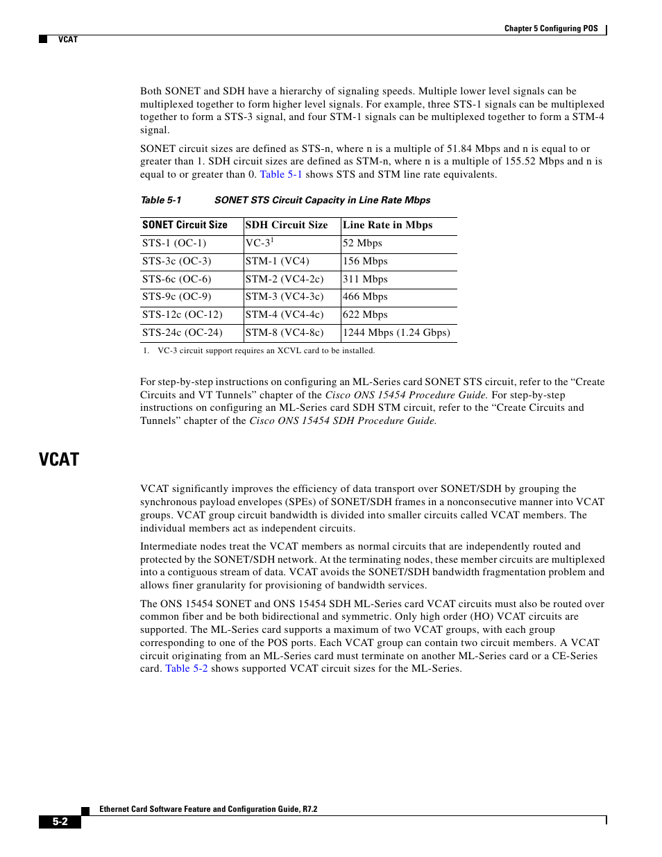 Vcat, Table 5-1 | Cisco 15327 User Manual | Page 82 / 584