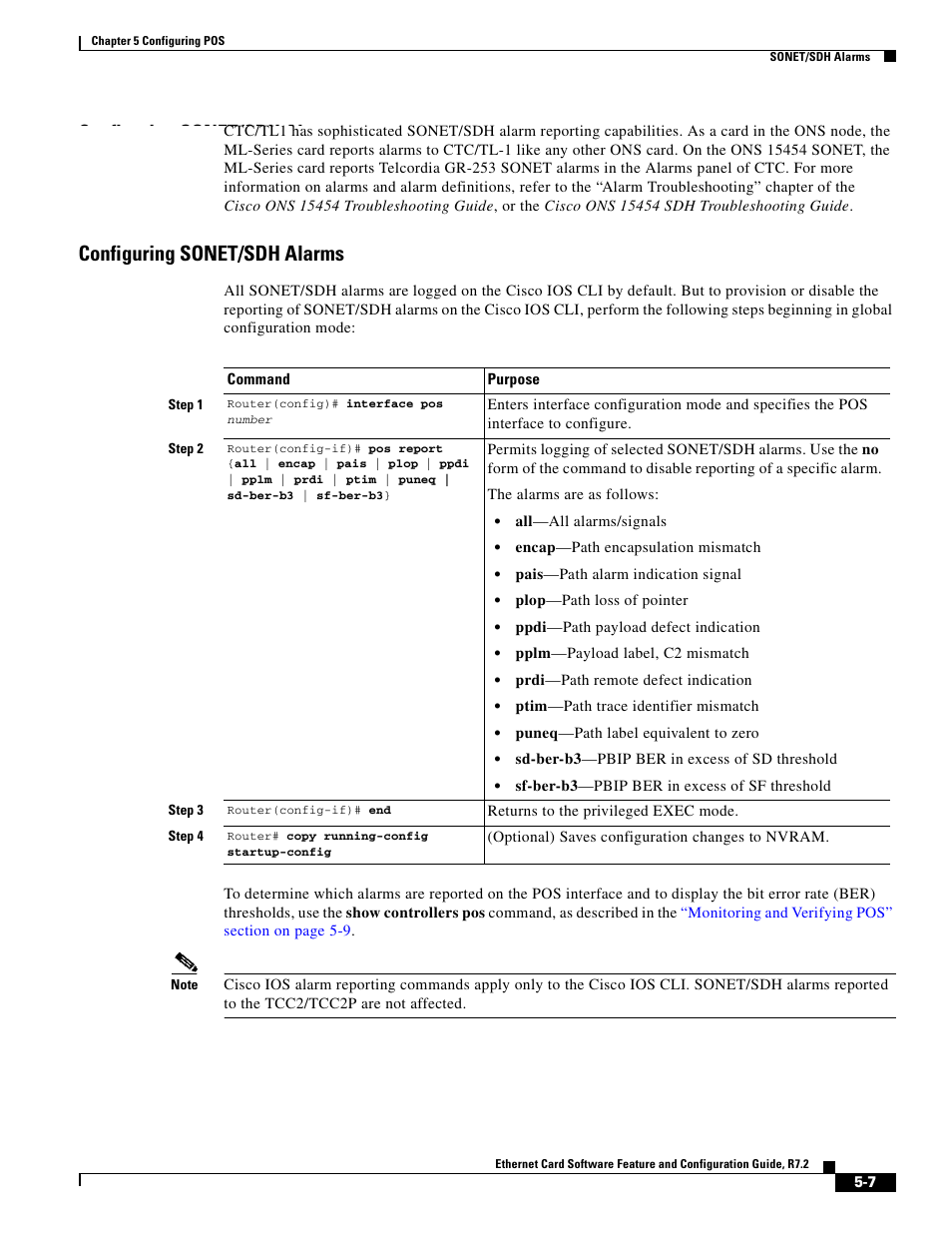 Configuring sonet/sdh alarms, Configuring sonet/sdh delay triggers, Configuring so net/sdh delay tri ggers | Cisco 15327 User Manual | Page 87 / 584