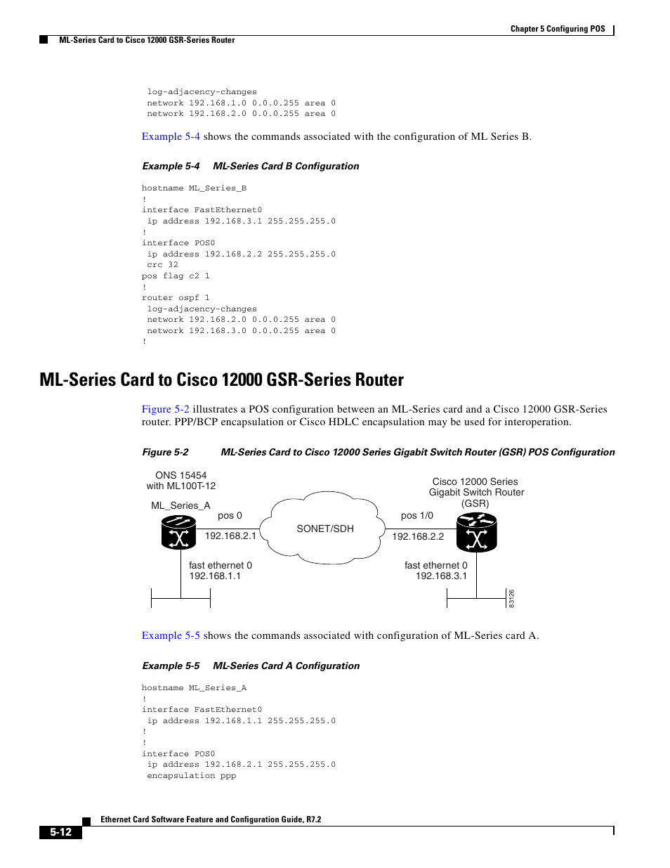 Ml-series card to cisco 12000 gsr-series router, Figure 5-2 | Cisco 15327 User Manual | Page 92 / 584