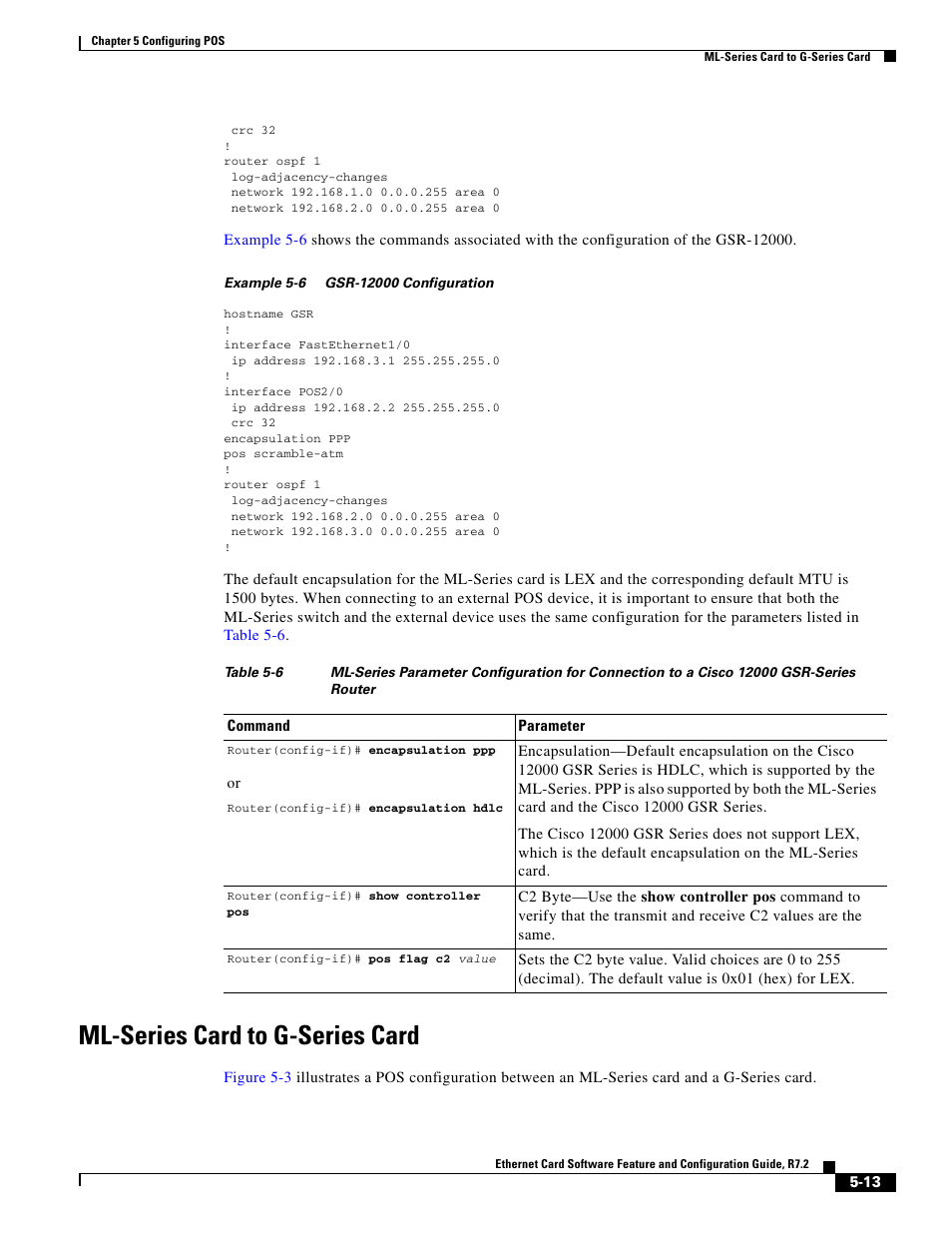 Ml-series card to g-series card, Table 5-6 | Cisco 15327 User Manual | Page 93 / 584