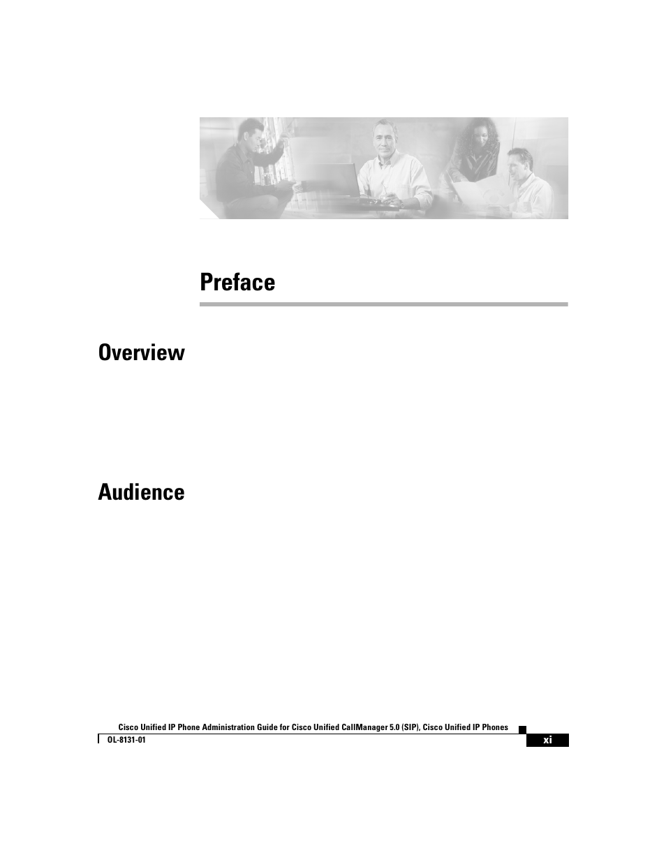 Preface, Overview, Audience | Cisco 7912G User Manual | Page 11 / 188