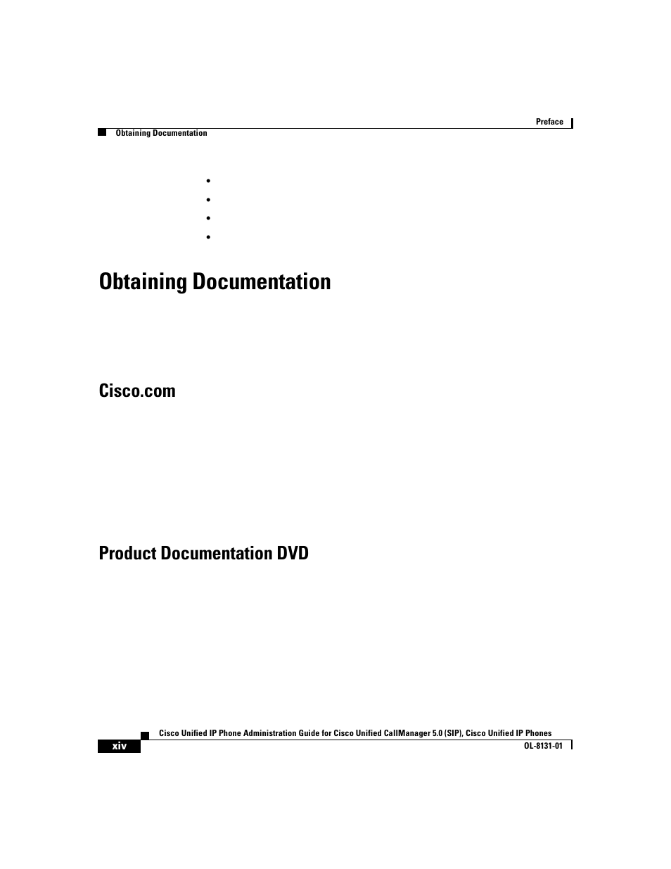 Obtaining documentation, Cisco.com, Product documentation dvd | Cisco 7912G User Manual | Page 14 / 188