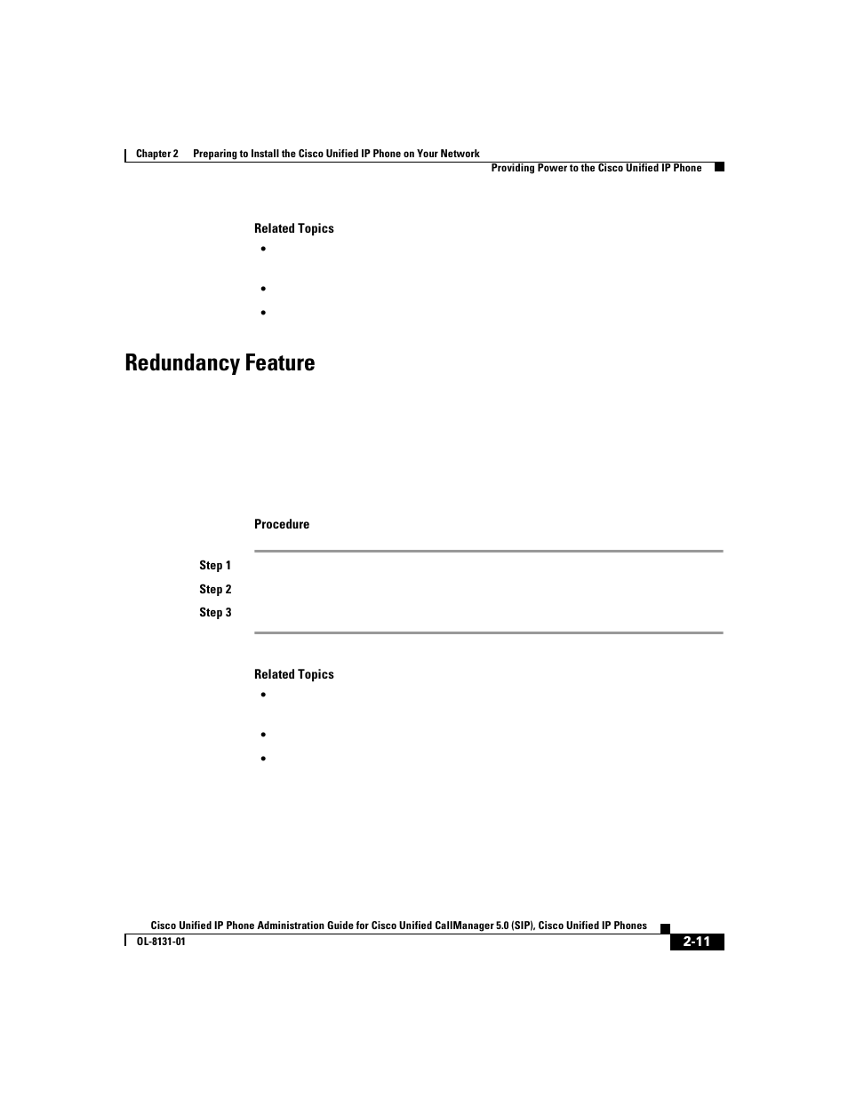 Redundancy feature | Cisco 7912G User Manual | Page 53 / 188