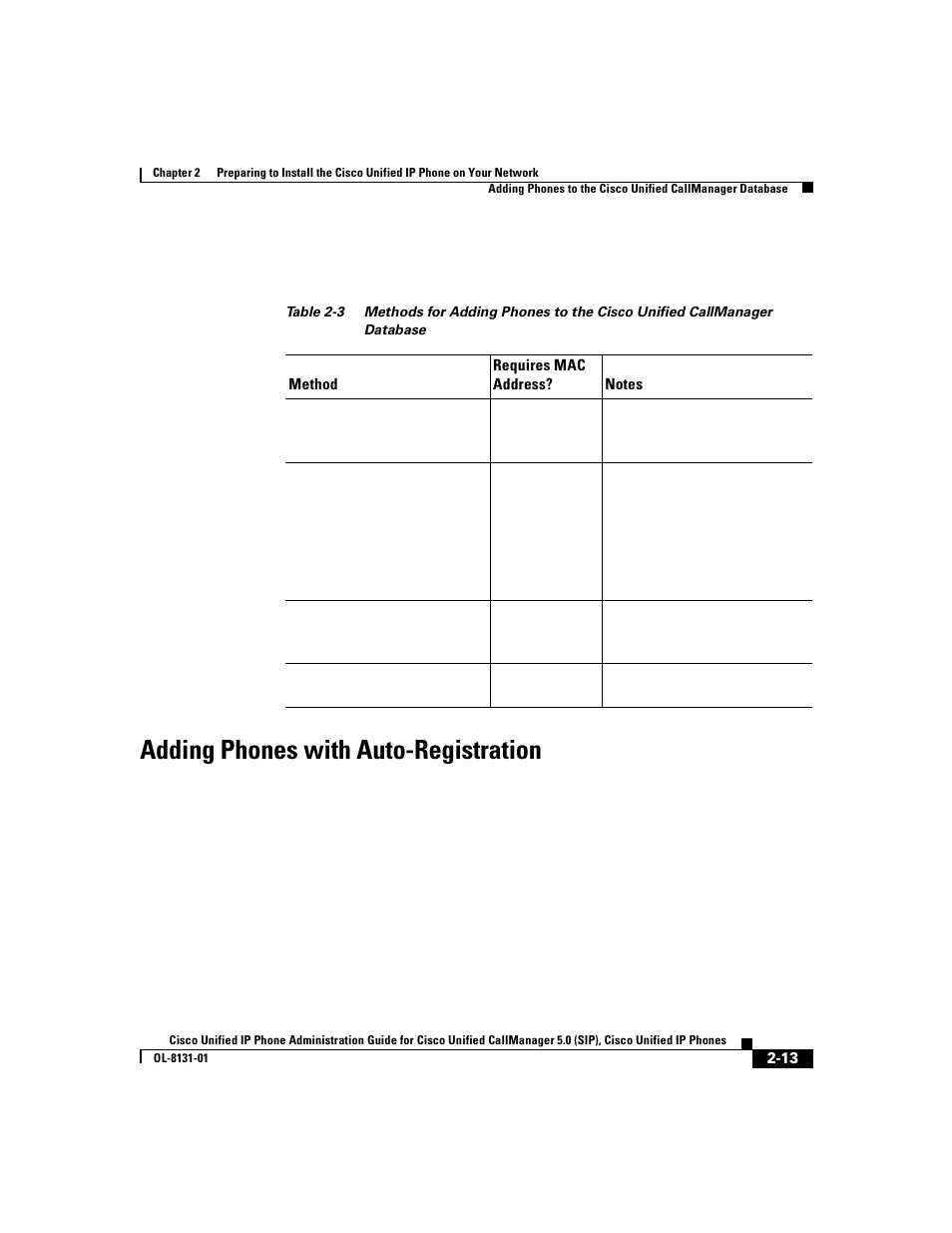 Adding phones with auto-registration | Cisco 7912G User Manual | Page 55 / 188