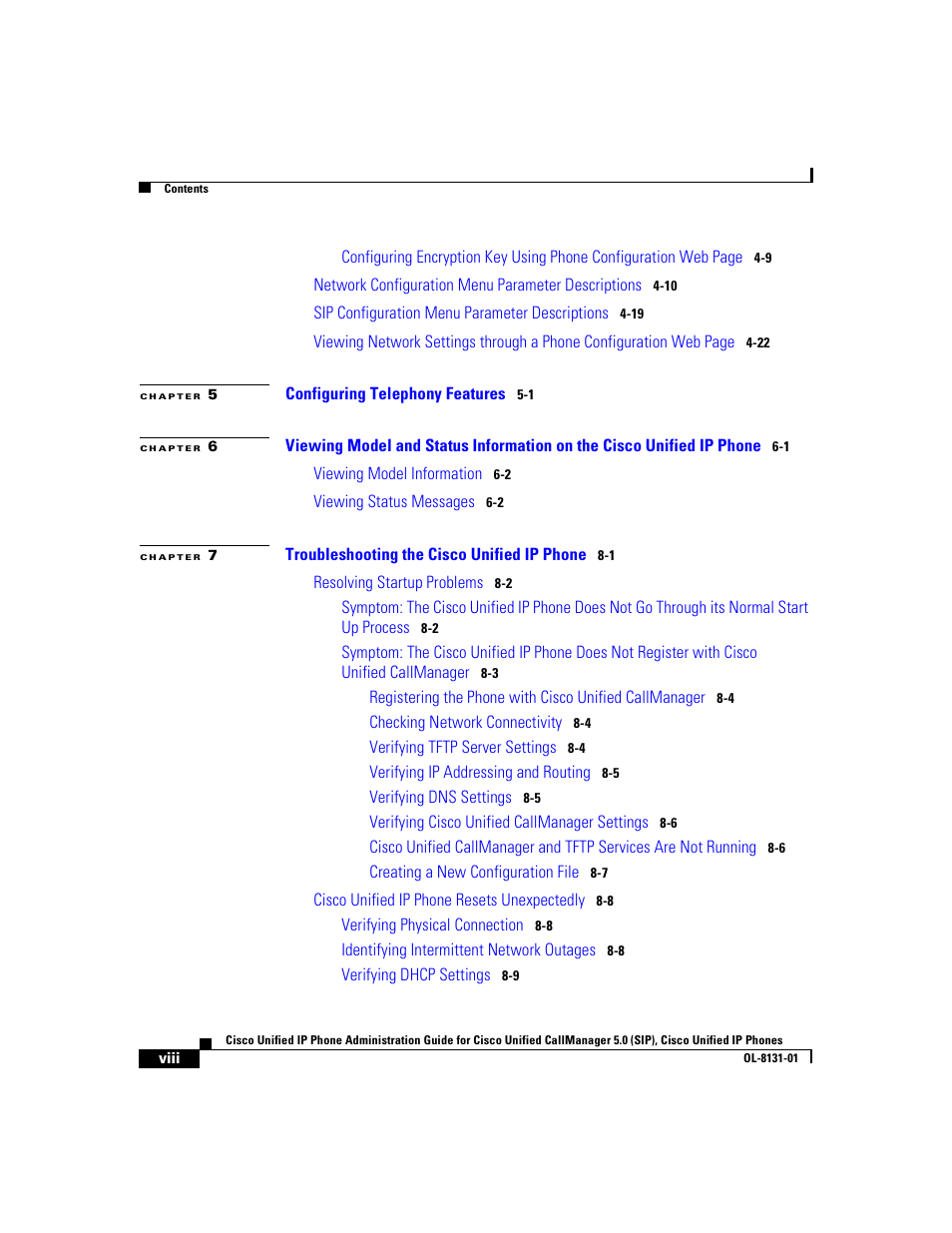 Cisco 7912G User Manual | Page 8 / 188