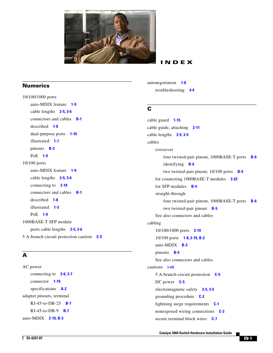 Index, N d e x | Cisco 3560 User Manual | Page 115 / 120