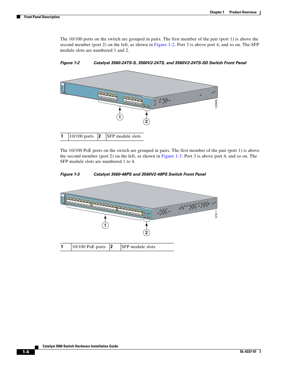 Figure 1-2 on, Series mode, Series | Syst rps stat duplx speed poe mode | Cisco 3560 User Manual | Page 14 / 120