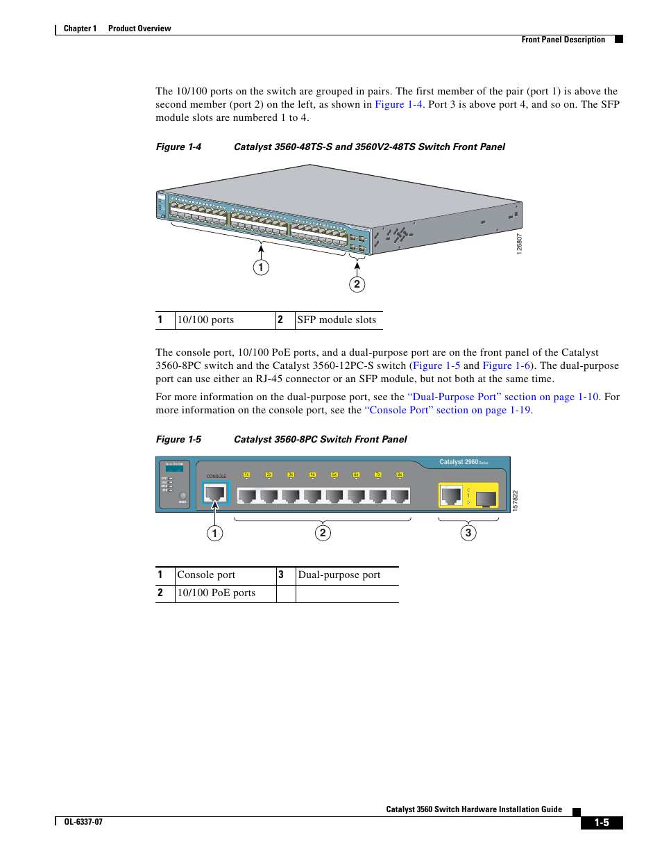 Catalyst 3560-8pc switch front panel, Series syst rps stat duplx speed mode | Cisco 3560 User Manual | Page 15 / 120