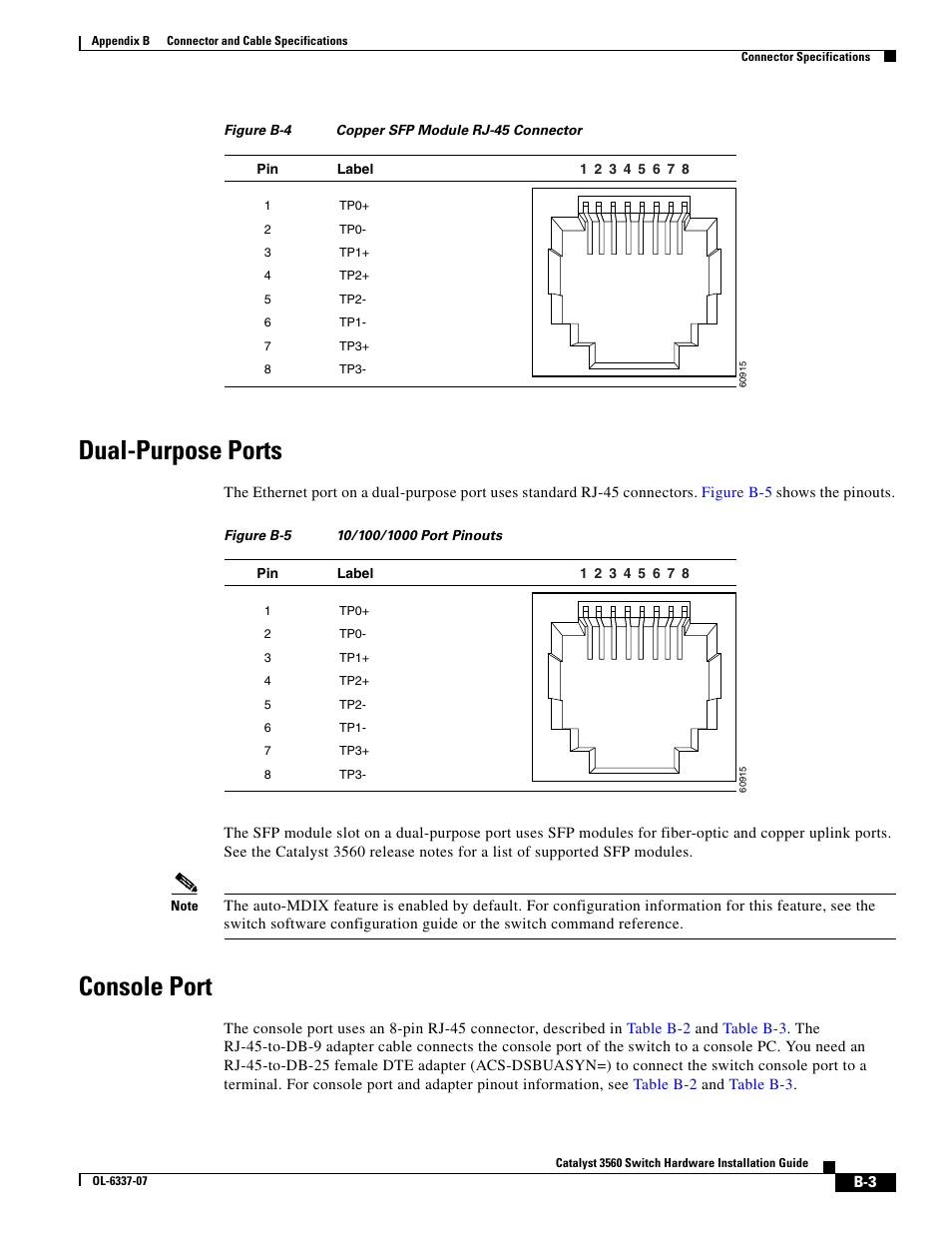 Dual-purpose ports, Console port | Cisco 3560 User Manual | Page 95 / 120