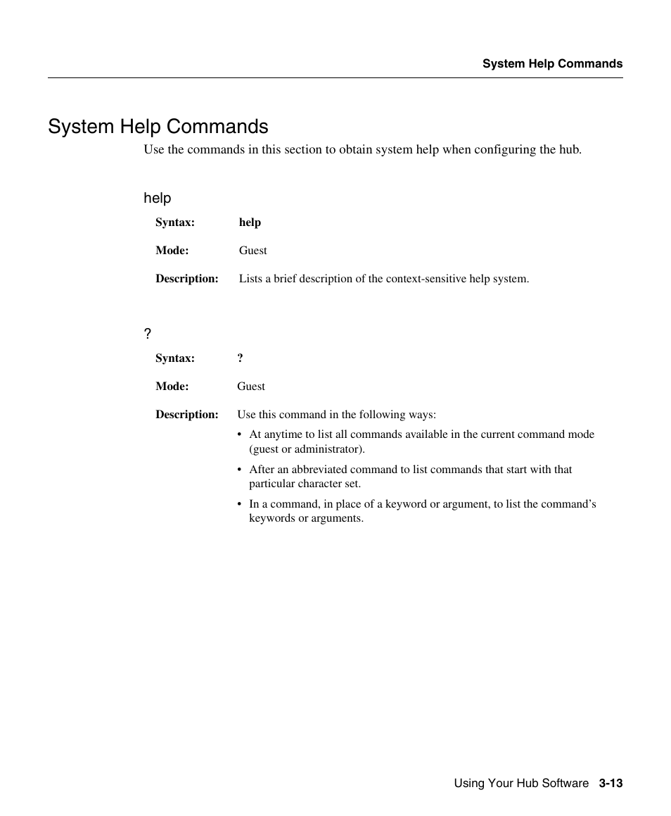 System help commands | Cisco 1503 User Manual | Page 13 / 48