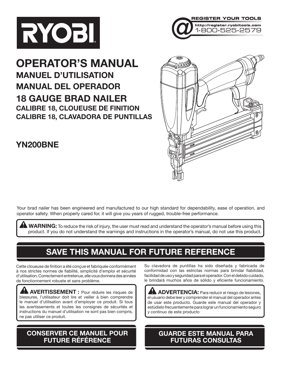 Ryobi YN200BNE User Manual | 44 pages