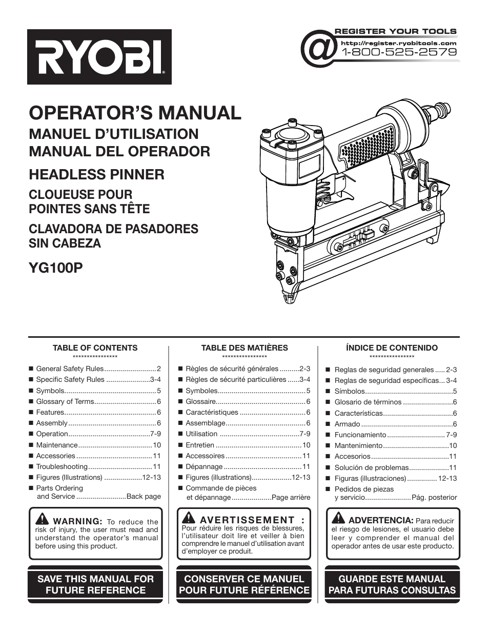 Ryobi YG100P User Manual | 36 pages