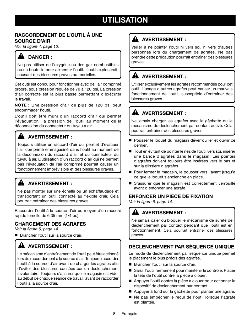 Utilisation | Ryobi YG125CS User Manual | Page 18 / 36