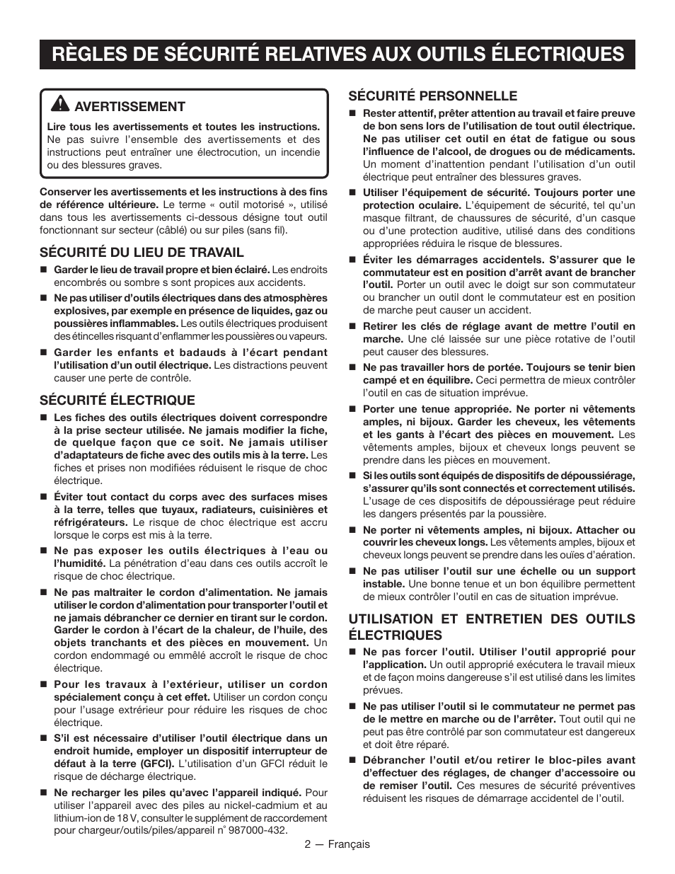 Ryobi P325 User Manual | Page 12 / 36