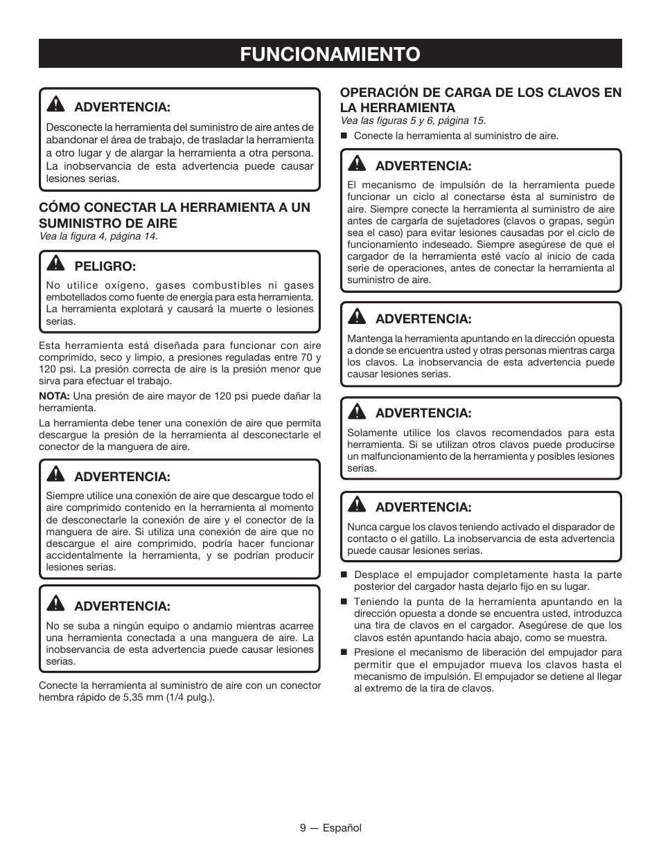 Funcionamiento | Ryobi YG250FS User Manual | Page 31 / 40