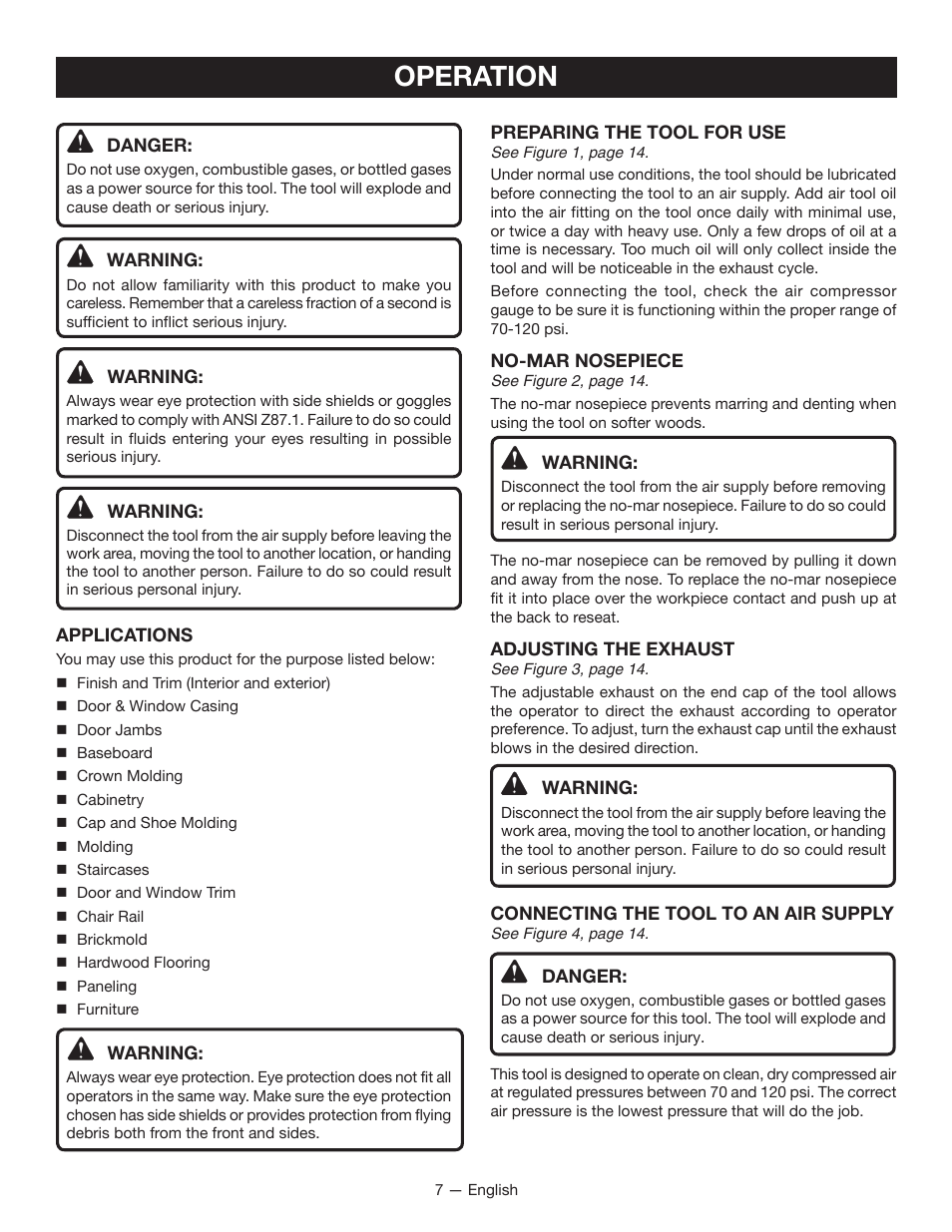 Operation | Ryobi YG250FS User Manual | Page 7 / 40