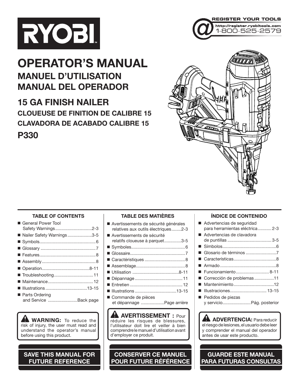 Ryobi P330 User Manual | 36 pages