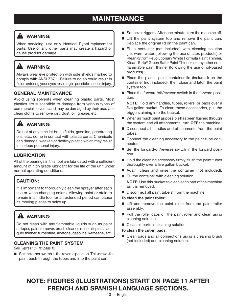 Maintenance | Ryobi FPR2000 User Manual | Page 10 / 32