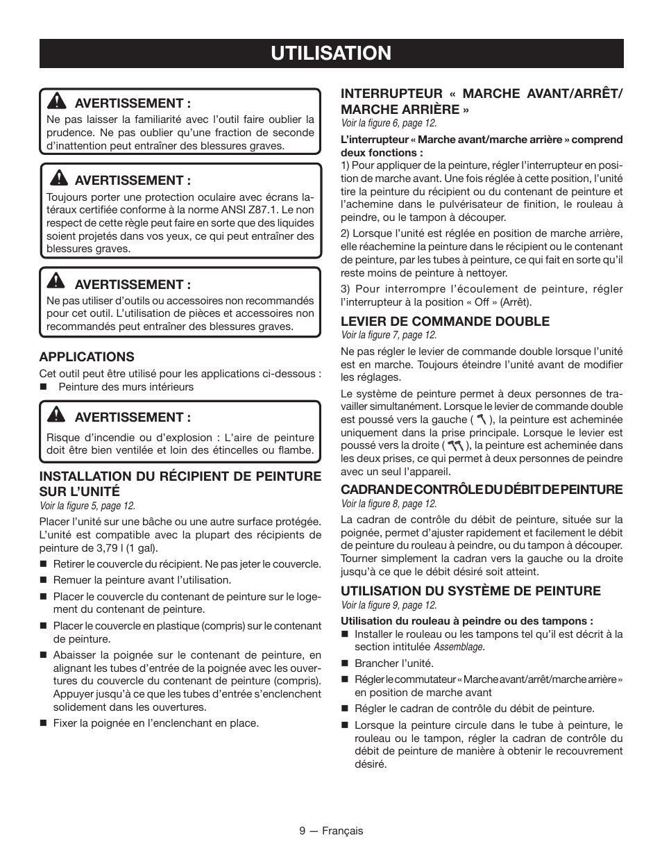Utilisation | Ryobi FPR2000 User Manual | Page 18 / 32