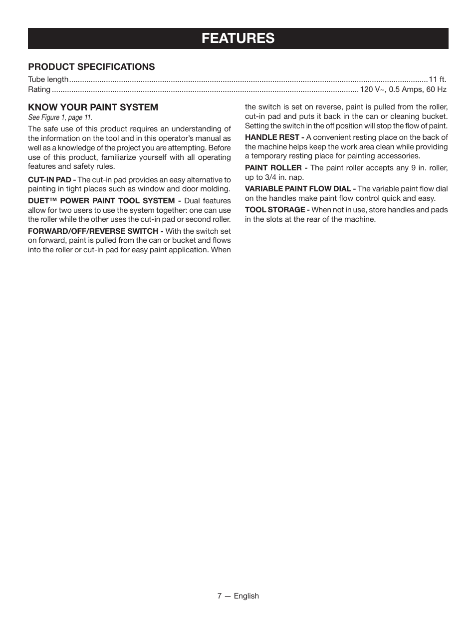 Features | Ryobi FPR2000 User Manual | Page 7 / 32