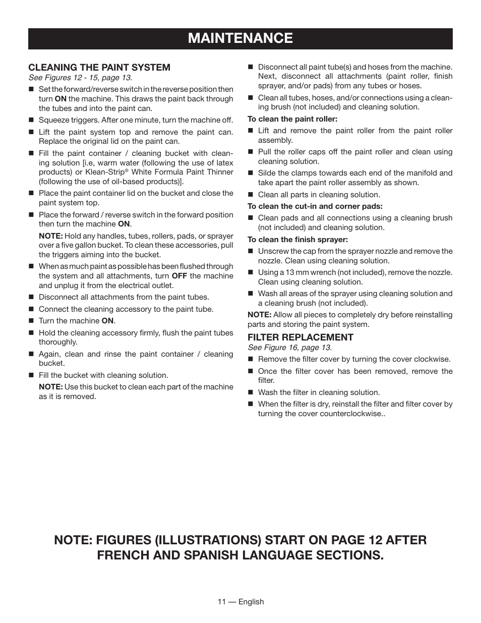 Maintenance | Ryobi FPR3000 User Manual | Page 11 / 36