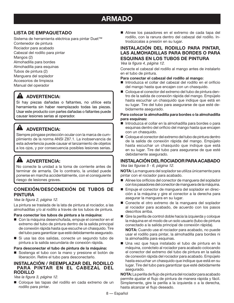 Armado | Ryobi FPR3000 User Manual | Page 28 / 36