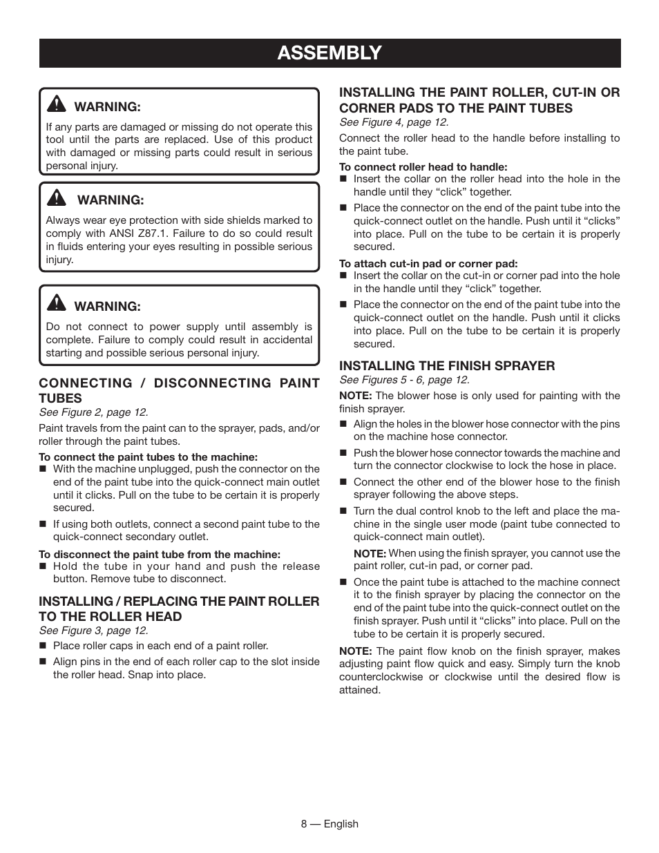 Assembly | Ryobi FPR3000 User Manual | Page 8 / 36