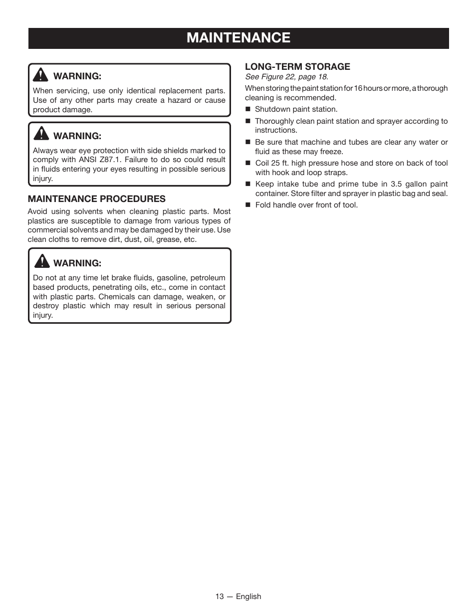 Maintenance | Ryobi RAP200 User Manual | Page 13 / 48