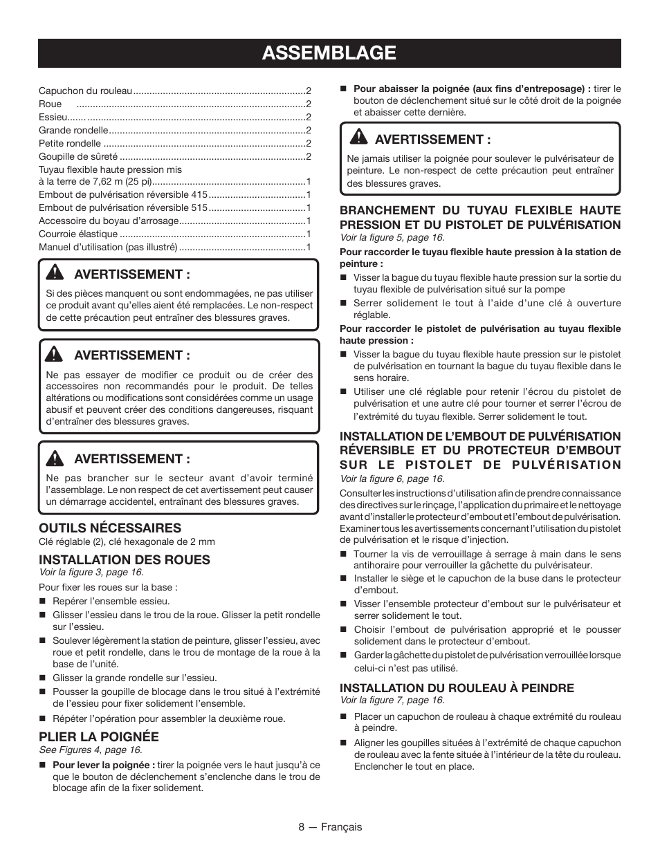 Assemblage | Ryobi RAP200 User Manual | Page 22 / 48