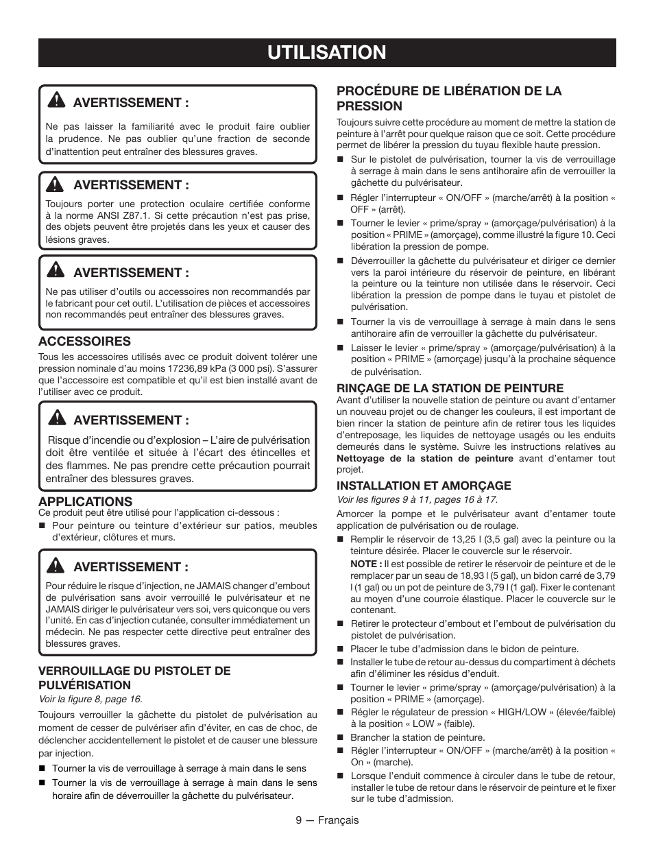 Utilisation | Ryobi RAP200 User Manual | Page 23 / 48