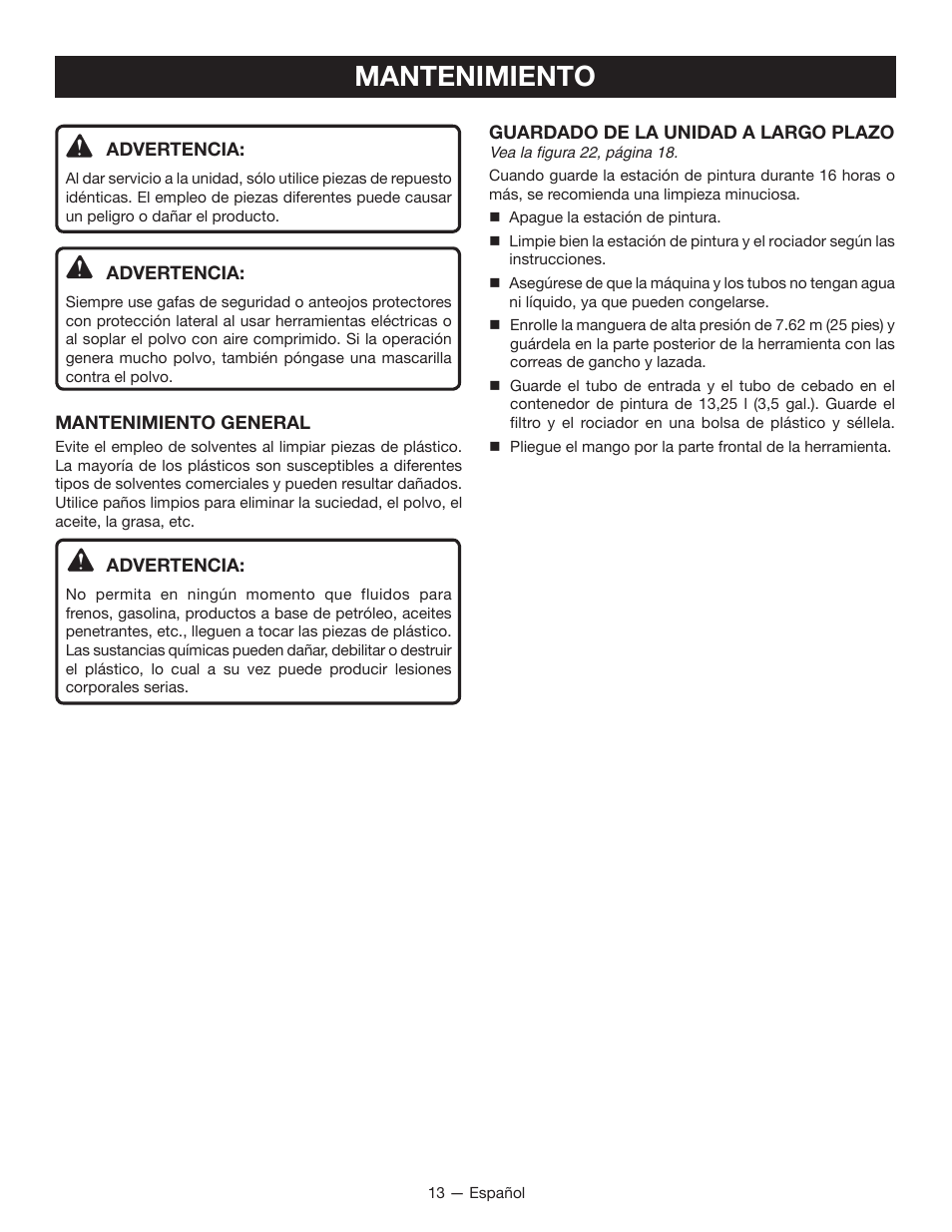 Mantenimiento | Ryobi RAP200 User Manual | Page 41 / 48