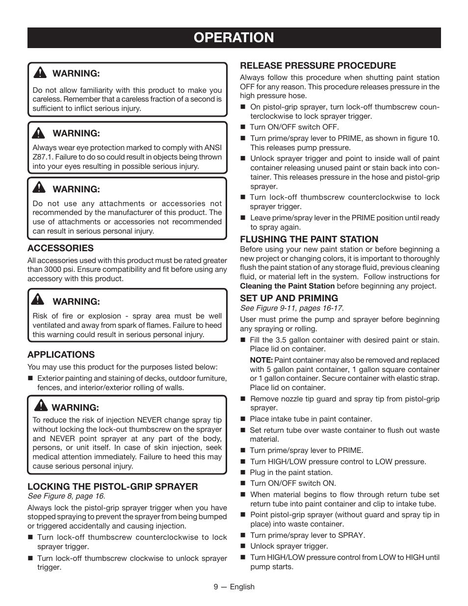 Operation | Ryobi RAP200 User Manual | Page 9 / 48