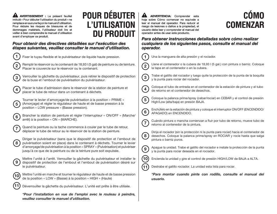 Pour débuter l’utilisation du produit, Cómo comenzar | Ryobi RAP200 User Manual | Page 2 / 2