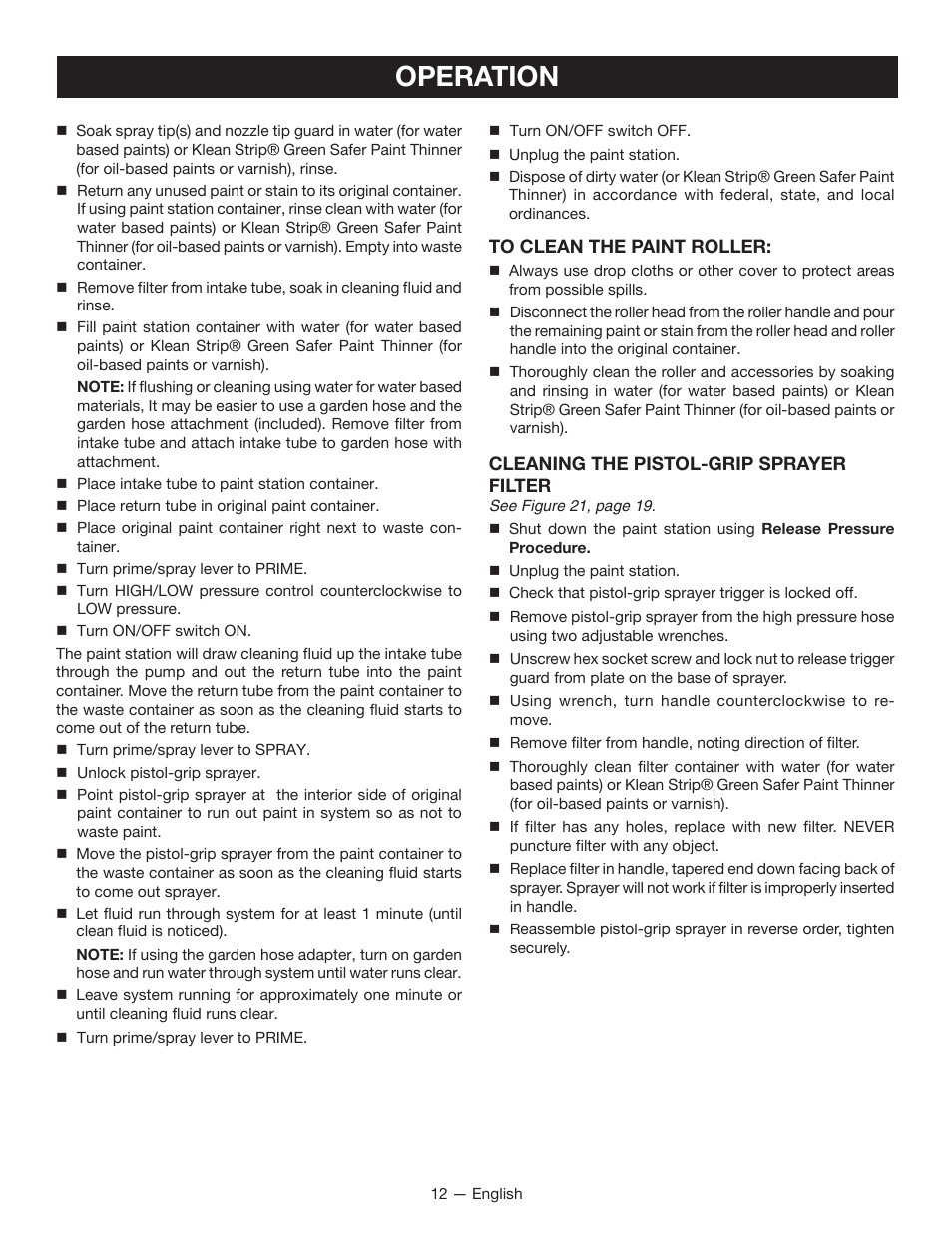 Operation | Ryobi RAP200B User Manual | Page 12 / 48