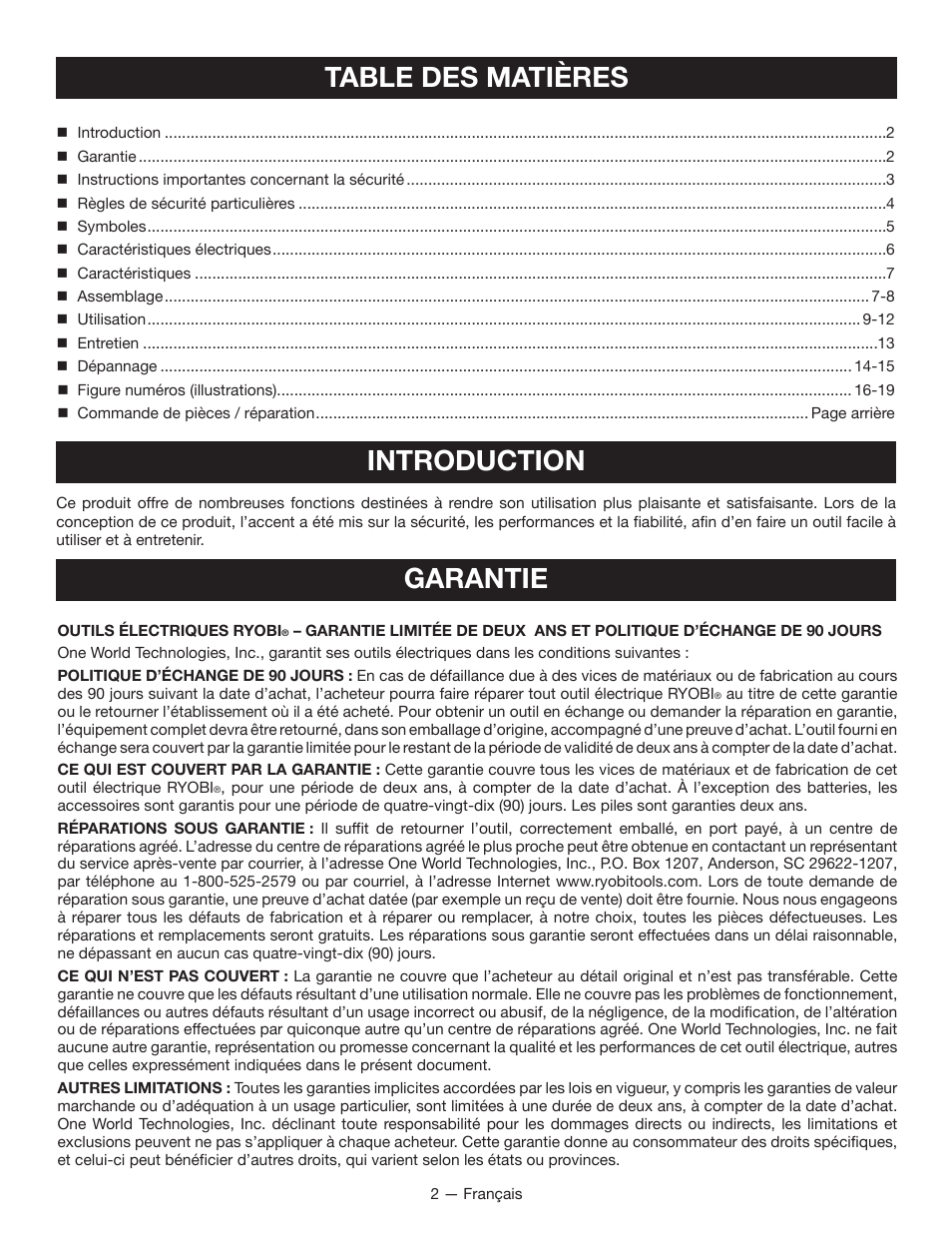 Ryobi RAP200B User Manual | Page 16 / 48
