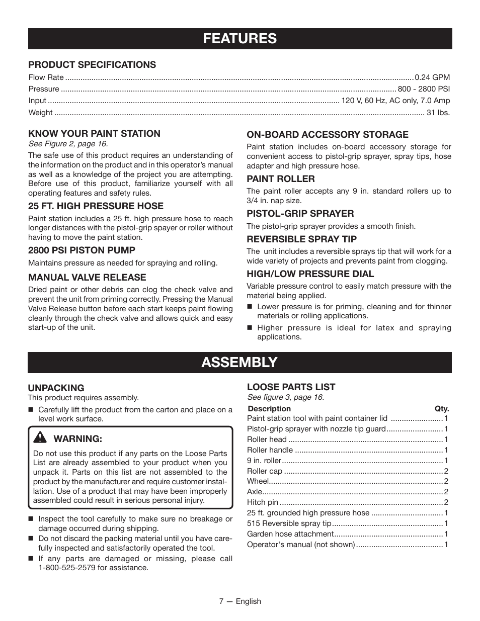 Features assembly | Ryobi RAP200B User Manual | Page 7 / 48