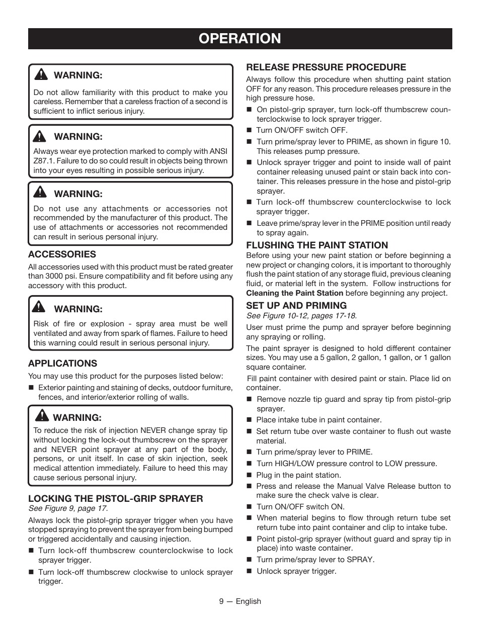 Operation | Ryobi RAP200B User Manual | Page 9 / 48