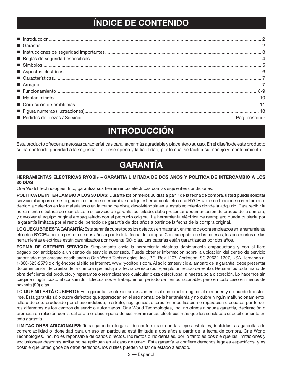 Ryobi SSP050 User Manual | Page 22 / 36