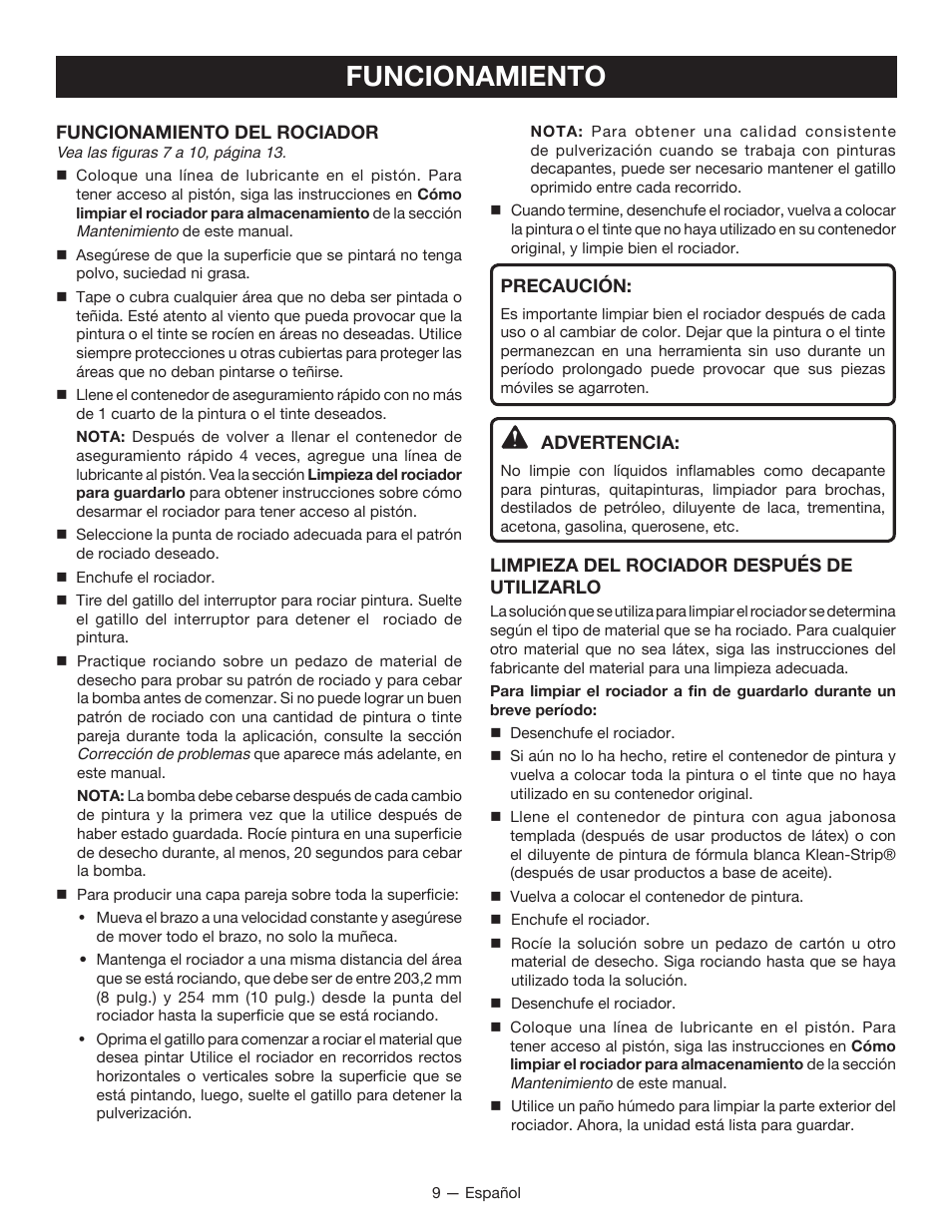 Funcionamiento | Ryobi SSP100 User Manual | Page 29 / 36