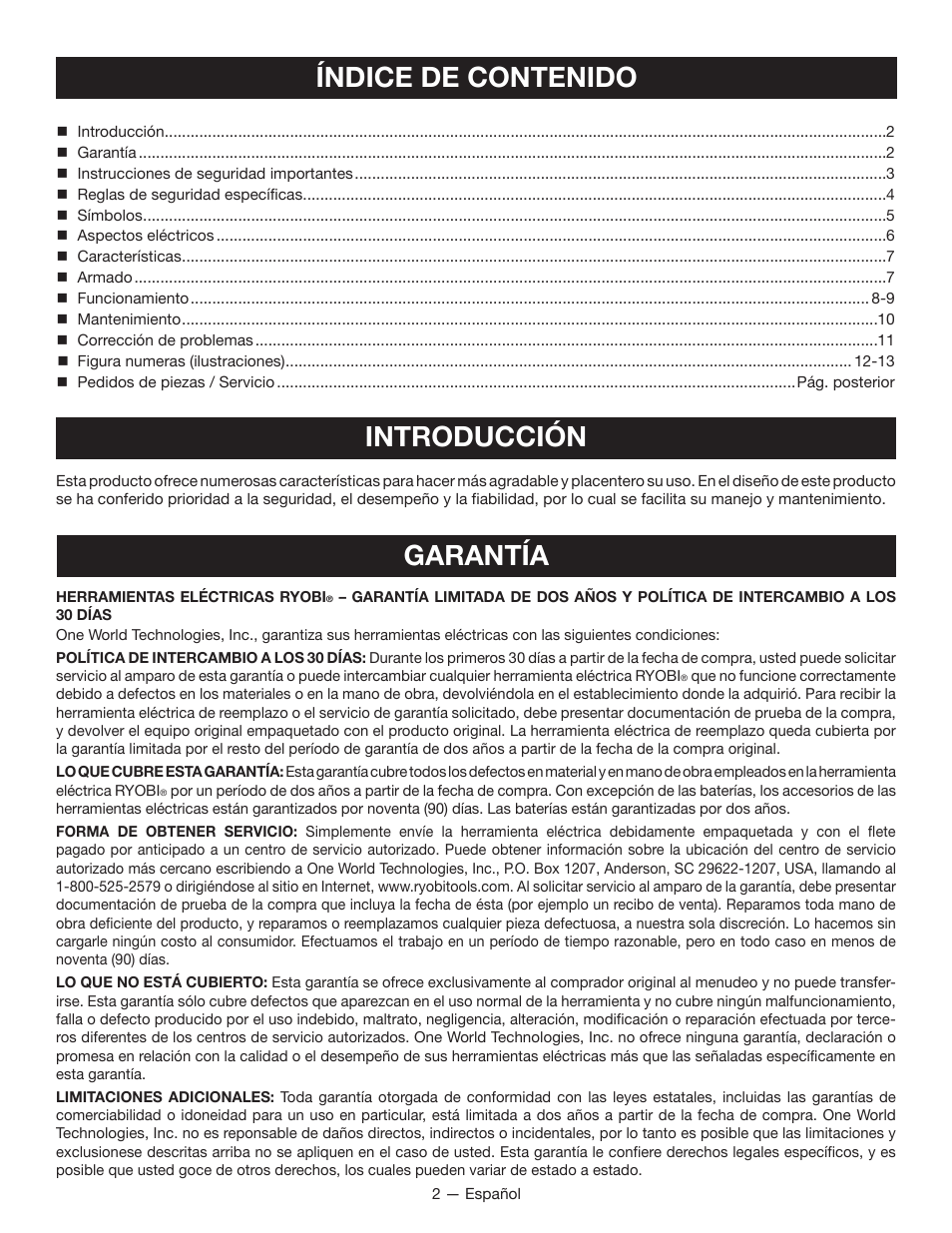 Ryobi SSP200 User Manual | Page 22 / 36