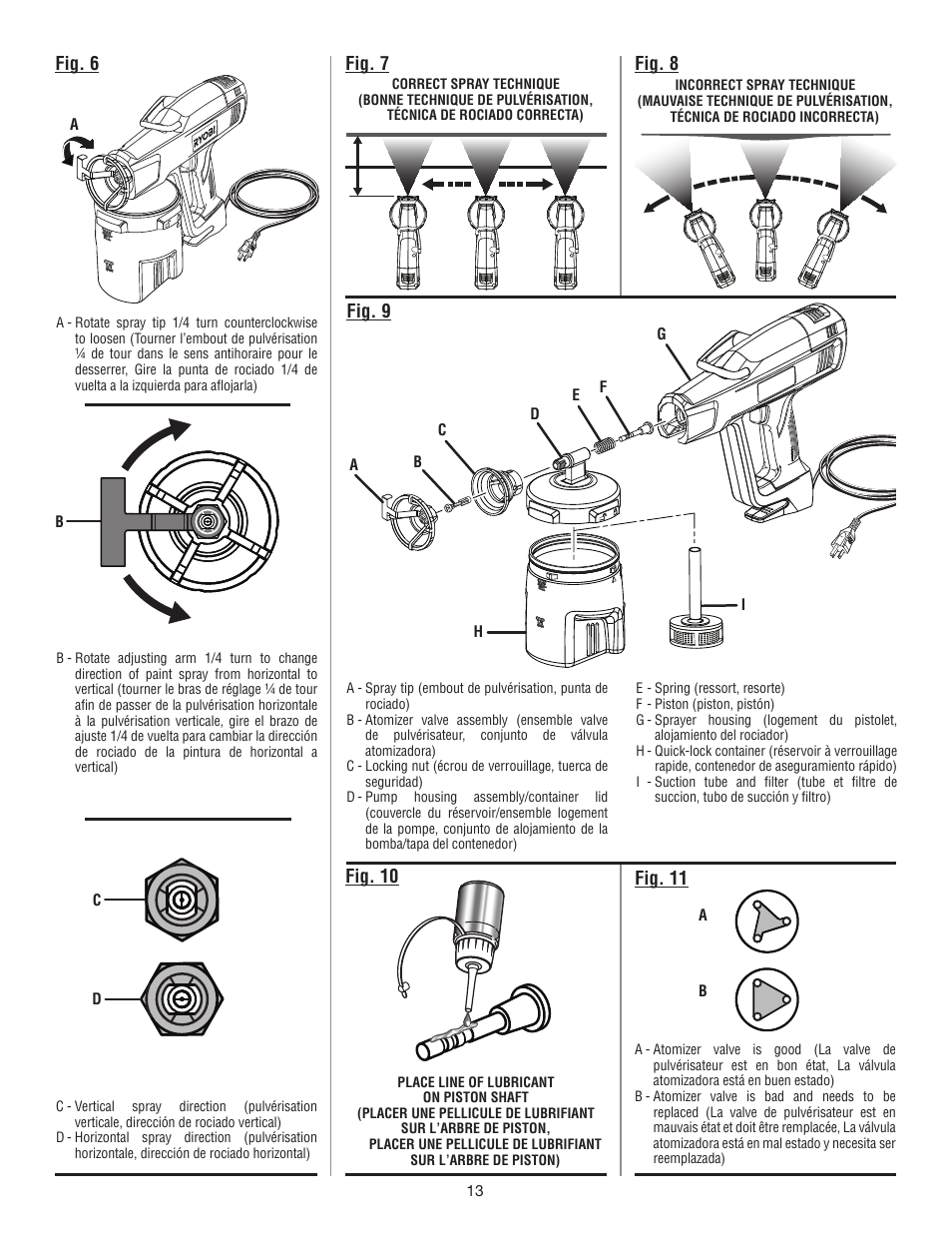 Fig. 7, Fig. 8 fig. 9 fig. 11, Fig. 10 | Fig. 6 | Ryobi SSP200 User Manual | Page 33 / 36